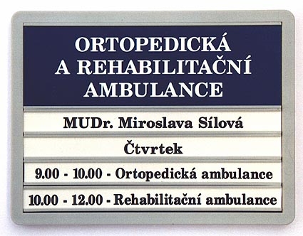 Plastové dveřní tabulky Indik